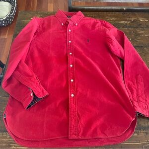 VTG Ralph Lauren Polo Sz Medium Red 100% Cotton Blaire Button Down Red Pony